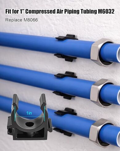 مشبك تثبيت على الحائط لأنابيب الهواء المضغوط مقاس 1 بوصة M6032 استبدال M8066، مشبك الأنابيب، 20 قطعة in Kuwait