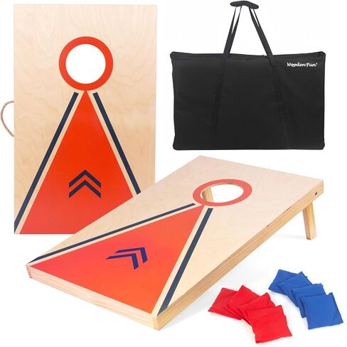 مجموعة ألعاب Cornhole Board، مقاس 3 أقدام × 2 قدم، مجموعة ألعاب ثقب الذرة للبالغين مع مجموعة من 8 أكياس رمي ثقب الذرة وحقيبة حمل in Kuwait