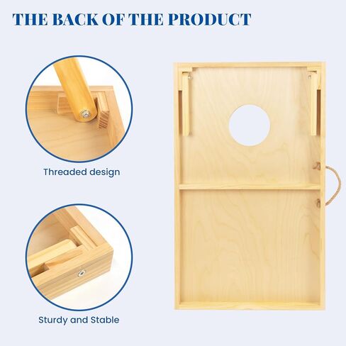 مجموعة ألعاب Cornhole Board، مقاس 3 أقدام × 2 قدم، مجموعة ألعاب ثقب الذرة للبالغين مع مجموعة من 8 أكياس رمي ثقب الذرة وحقيبة حمل in Kuwait