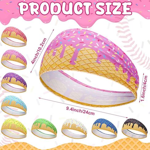 9 Pcs Baseball Drip Headband Ice Cream Drip Teenager Sweatband Multi-Color Elastic Polyester for Baseball Football Golf Sports Women and Men Accessories in Saudi Arabia