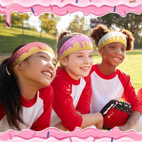 9 Pcs Baseball Drip Headband Ice Cream Drip Teenager Sweatband Multi-Color Elastic Polyester for Baseball Football Golf Sports Women and Men Accessories in Saudi Arabia