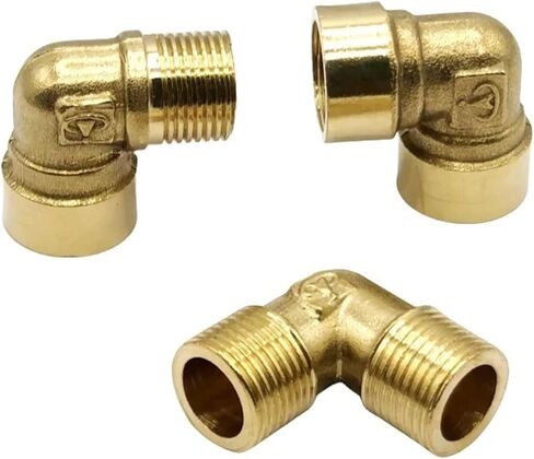 1pcs Brass Pipe Fittings Male Female Thread Straight Elbow 3-Way 4-Way Plug Nut Gasket, Brass Adapter Coupler Connector(Size:Tee-FFF,Color:1/2") in Saudi Arabia