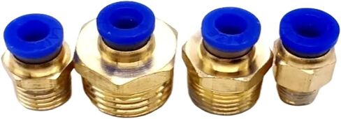 1PCS Male thread 1/8'' 1/4'' 3/8'' 1/2'' to Tube 4 6 8 10 12mm Straight Push in Fitting Pneumatic Push to Connect(Size:8MM,Color:1/4") in Saudi Arabia