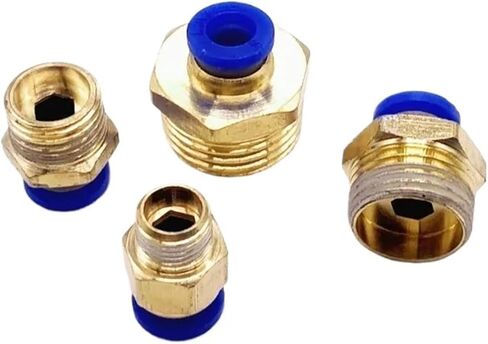 1PCS Male thread 1/8'' 1/4'' 3/8'' 1/2'' to Tube 4 6 8 10 12mm Straight Push in Fitting Pneumatic Push to Connect(Size:8MM,Color:1/2") in Saudi Arabia