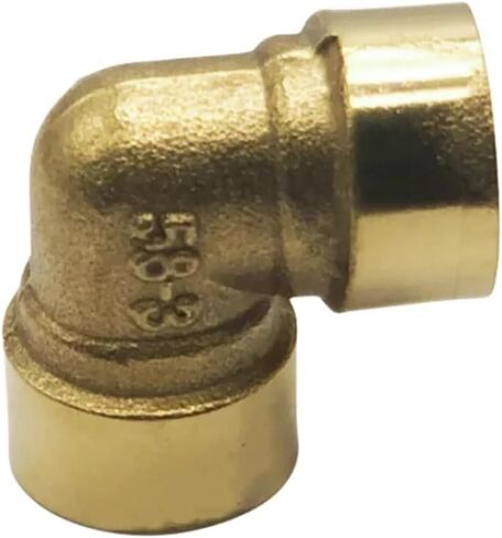 1pcs Brass Pipe Fittings Male Female Thread Straight Elbow 3-Way 4-Way Plug Nut Gasket, Brass Adapter Coupler Connector(Size:Elbow-FF,Color:3/8") in Saudi Arabia