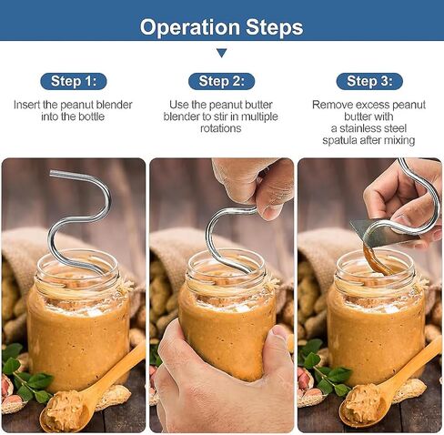 Peanut Butter Stirrer Stainless Steel Kitchen Food Stirring Tool -7.20"L x 1.97"W in Saudi Arabia