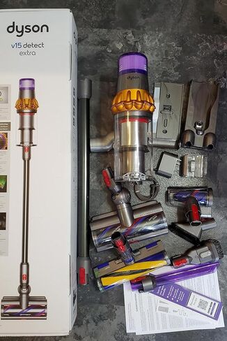 Dyson V15 Detect Total Clean Extra Cordless Vacuum - Yellow/Nickel in Saudi Arabia