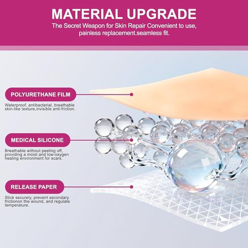 Silicone Scar Sheets Medical Grade Silicone Scar Tape for Surgical Scars 1.77" x 157" 4M Wider Silicone Tape for Keloid Scars, Hypertrophic, C-Section, Tummy Tuck, Surgery and Burn Scar Patches in Kuwait