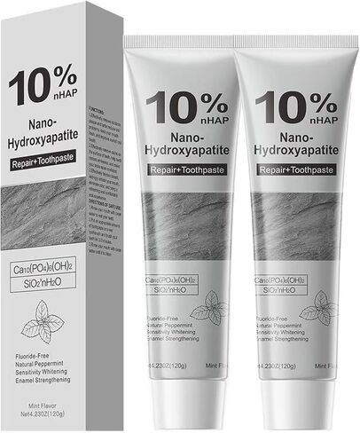 Hydroxyapatite Toothpaste,10% Nano Hydroxyapatite for Advanced Enamel Repair & Sensitivity Relief, Gentle Daily Toothpaste for Whitening & Fresh Breath(2-Pack) (A) in Kuwait