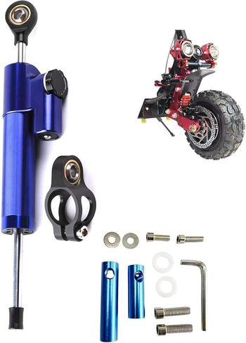 V5 Dual Motor Scooter Damper 10/11 " - مثبط توجيه ذو مظهر من ألياف الكربون لتحقيق استقرار عالي السرعة، طقم ممتص الصدمات يزيل تمايل المقود، توتر قابل للتعديل in Saudi Arabia