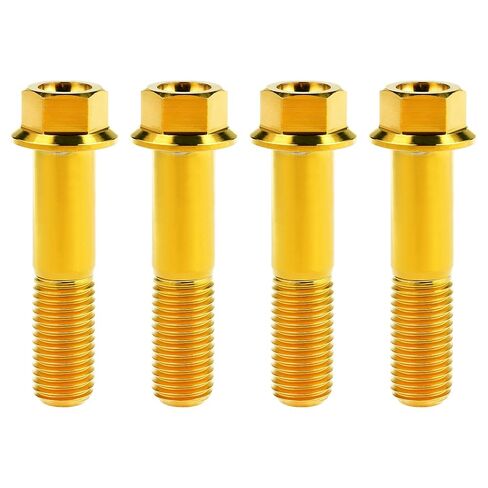 Titanium Bolt M12 30 35 40 45 50 55 60 65 70 75 80 85 90mm Hex Small Flange Head for Motorcycle Car Modification Pack of 4 (M12x50mm Pitch 1.5, Gold) in Saudi Arabia