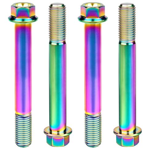 Titanium Bolt M12 30 35 40 45 50 55 60 65 70 75 80 85 90mm Hex Small Flange Head for Motorcycle Car Modification Pack of 4 (M12x50mm Pitch 1.5, Gold) in Saudi Arabia