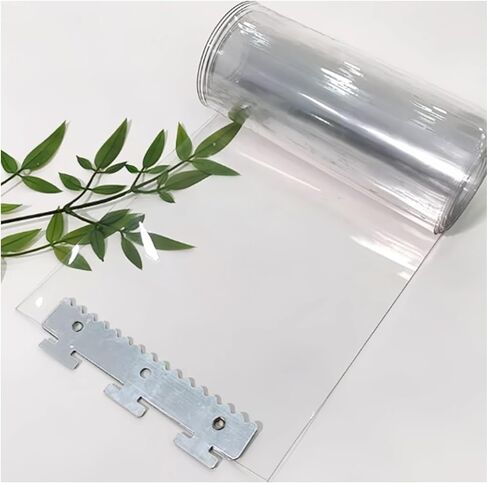 Clear PVC Strip Curtain Door Kit - Insulated Barrier for Warehouses & Freezers, Easy to Install Transparent Vinyl Partition - 240x190cm (94.5x74.8in) in Kuwait