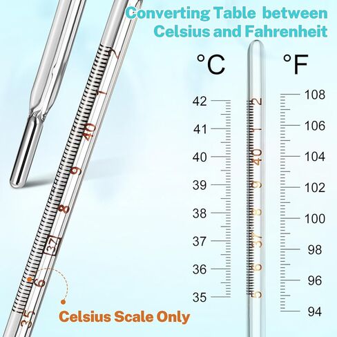 MAGICLULU 2Pcs Glass Temperature for Adults, Single Scale ℃ Oral Underarm Temperature with Protective Case Accurate Measurement Fast Reading for Kids Elders Family Clinic Basal Fever Indicator in Saudi Arabia
