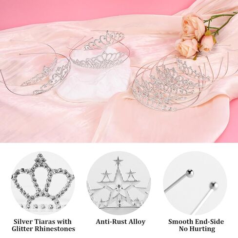 12 Pcs Pink Tiaras Crowns Headbands for Women Girls Princess Tiara Bulk Crown Rapunzel Crown for Wedding Birthday Crystal Tiara for Prom, Bride, Pageant, Halloween in Saudi Arabia