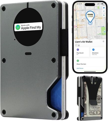 محفظة هوائية للرجال مع شريحة AirTag مدمجة، تعمل مع Apple Find My (iOS فقط)، تتبع محفظتك، محفظة رفيعة صغيرة للرجال، محفظة RFID للرجال، حامل بطاقة الائتمان (أزرق سماوي) in Kuwait