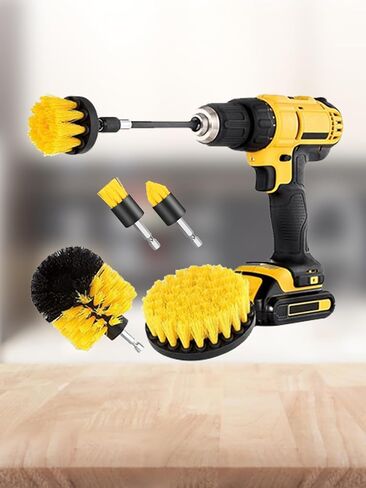 6 Pack Cleaning Brush Set with Extended Long Attachment - Medium Stiffness Bristles for Kitchen, Bathroom, Surface, Grout, Bathtub, Sink Cleaning in Saudi Arabia