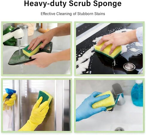 10Pcs Cleaning Sponge,Suitable for Tableware, Cookware and Frying Pans,Effectively Removes Stains,Easy to Clean in Saudi Arabia
