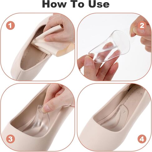 3 Pairs Gel Arch Support Inserts Women, Soft Clear Gel Insoles for Flat Feet, Adhesive Silicone Orthopedic Insoles for Relieve Pressure and Foot Pain, Non-Slip Clear Arch Support Pads in Saudi Arabia
