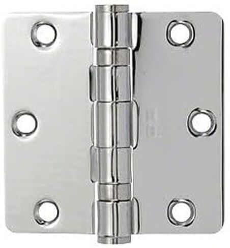 for Brite Chrome 3-1/2‘ x 3-1/2‘ Residential Bearing Hinge 1/4‘ Radius Pair Aftermarket Repair Parts in Saudi Arabia