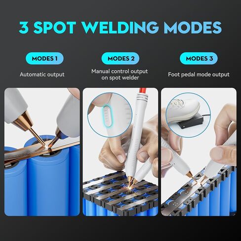 Capacitor Battery Spot Welder, AWithZ UF20B 10.5KW Spot Welder, 3-in-1 Auto & Manual & Foot Pedal Three Modes Welding Equipment for 18650/LiFePO4 Lithium Battery Pack Building with Foot Pedal in Saudi Arabia
