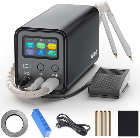 ماكينة لحام نقطي ببطارية مكثف، ماكينة لحام نقطي AWithZ UF20B بقدرة 10.5 كيلو وات، 3 في 1 تلقائي ويدوي ودواسة قدم، معدات لحام ثلاثية الأوضاع لبناء حزمة بطارية ليثيوم 18650/LiFePO4 مع دواسة قدم in Kuwait