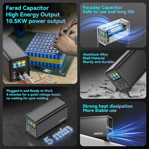 Capacitor Battery Spot Welder, AWithZ UF20B 10.5KW Spot Welder, 3-in-1 Auto & Manual & Foot Pedal Three Modes Welding Equipment for 18650/LiFePO4 Lithium Battery Pack Building with Foot Pedal in Saudi Arabia