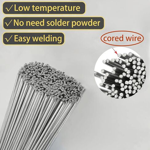 55pcs Aluminum Brazing Rods, Aluminum Welding Rods, 0.08''x13'' Low Temperature Easy Melt soldadura de aluminio, Low Temperature Universal Welding Rod No Flux Required in Saudi Arabia