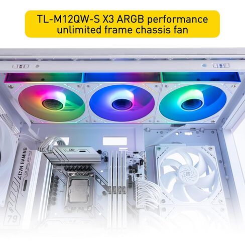 مراوح TR Thermalright TL-M12QW-S X3 مقاس 120 مم ARGB PC، حزمة ثلاثية، تأثيرات إضاءة ARGB مرآة لا متناهية، اتصال بدون كابلات بين المراوح، اتصال كابل واحد in Kuwait