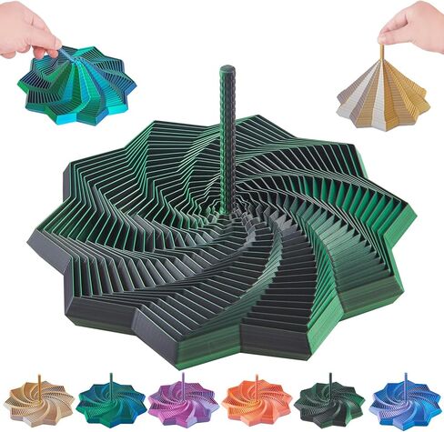 3D Expanded Sensory Fidget Star with Handle,Stress-Relief for Adults,Multi-Color Entertainment Pack for Mesmerizing Fun (Orange-Pink, Large) in Saudi Arabia