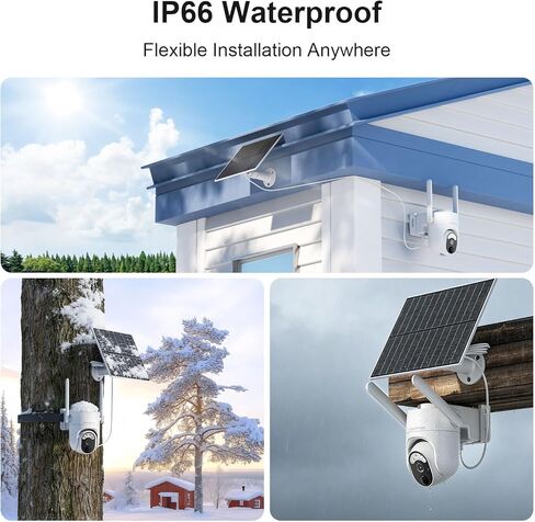 4G LTE Cellular Solar Security Camera Wireless Outdoor, No WiFi Security Camera Solar Powered, 360° Live View, 2K Color Night Vision, AI Detection, 2-Way Audio, Phone Notification, Built-in SIM Card in Saudi Arabia