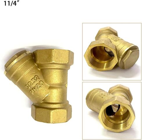 1/2" 3/4" 1" 2" 3" 4" Y Shaped Brass Strainer Filter Valve Female Inline Y Mesh Strainer Threads Filter Brass Filter Valve(3/4") in Saudi Arabia