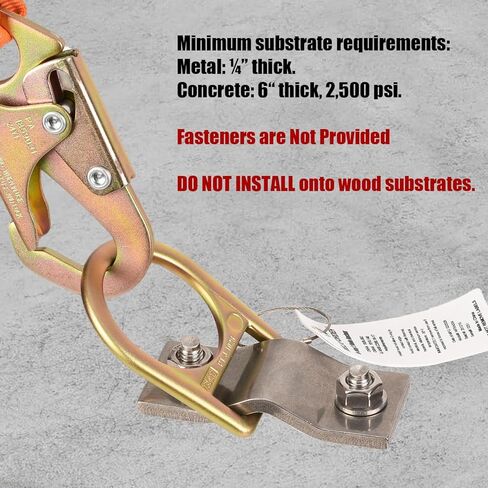 حلقة على شكل حرف D مكونة من فتحتين قابلة لإعادة الاستخدام للحماية من السقوط، مرساة خرسانية من الفولاذ المقاوم للصدأ ومطلية بالزنك | القبض على السقوط | تحديد المواقع | مرساة خرسانية | متوافق مع ANSI&OSHA in Kuwait