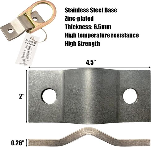 حلقة على شكل حرف D مكونة من فتحتين قابلة لإعادة الاستخدام للحماية من السقوط، مرساة خرسانية من الفولاذ المقاوم للصدأ ومطلية بالزنك | القبض على السقوط | تحديد المواقع | مرساة خرسانية | متوافق مع ANSI&OSHA in Kuwait