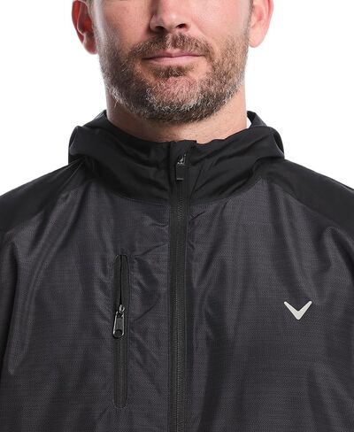Callaway mens Men's Long Sleeve Packable Herringbone Texture Golf Wind Jacket in Saudi Arabia