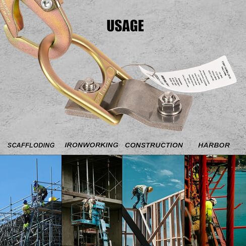 حلقة على شكل حرف D مكونة من فتحتين قابلة لإعادة الاستخدام للحماية من السقوط، مرساة خرسانية من الفولاذ المقاوم للصدأ ومطلية بالزنك | القبض على السقوط | تحديد المواقع | مرساة خرسانية | متوافق مع ANSI&OSHA in Kuwait