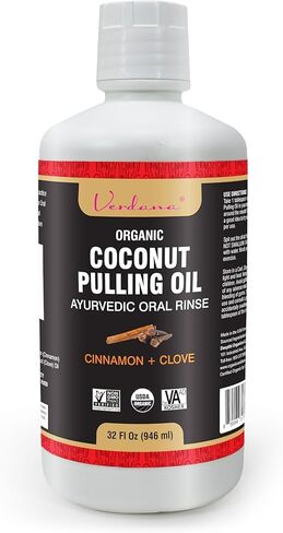 Verdana Organic Oil Pulling Mouthwash – 16 oz Mint – USDA Organic Coconut Oil Rinse for Teeth & Gums – Alcohol-Free, Fluoride-Free Natural Mouthwash for Fresh Breath & Gum Health in Saudi Arabia