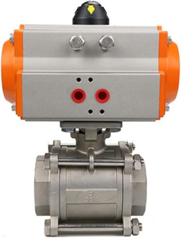 DN50 Three Piece High Platform Pneumatic Ball Valve Stainless Steel 304 Double Acting Cylinder in Saudi Arabia