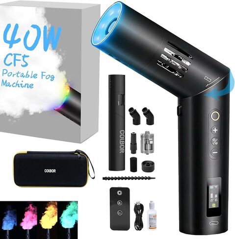 COLBOR CF5 Fog Machine 40W, Mini Handheld Smoke Machine for Photography with Remote Control, Small Fogger Haze Maker for Indoor Outdoor Halloween Party Cosplay Wedding in Saudi Arabia