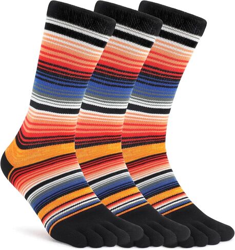 Colorful Cotton Striped Crew/Ankle/Stocking Toe Socks (3&6pairs) in Saudi Arabia