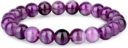 Crytsal Vibe Ultimate Protection Bracelet - Labradorite – Amethyst – Black Tourmaline - 8mm Beaded Bracelet for Protection - Elastic Adjustable Size in Saudi Arabia