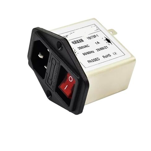 YB170P-1A/3A/6A/10A Socket + Single Insurance + red Light Switch Power Filter 220V 250V(YB170P-3A) in Saudi Arabia