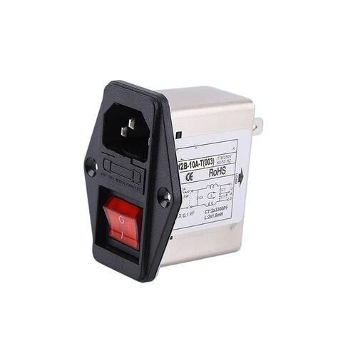 CW2B-3A/6A/10A-T(003) red Switch with Indicator Light Power Filter Anti-Interference 220V pin Socket Fuse Switch(CW2B-10A-T 003) in Saudi Arabia