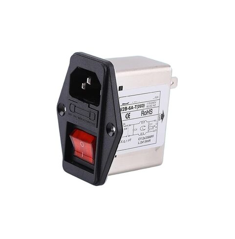 CW2B-3A/6A/10A-T(003) red Switch with Indicator Light Power Filter Anti-Interference 220V pin Socket Fuse Switch(CW2B-10A-T 003) in Saudi Arabia