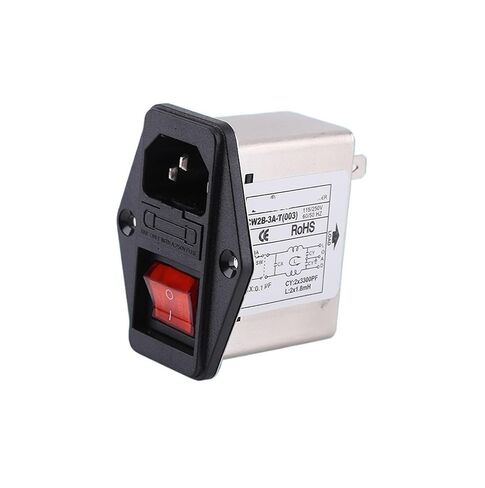 CW2B-3A/6A/10A-T(003) red Switch with Indicator Light Power Filter Anti-Interference 220V pin Socket Fuse Switch(CW2B-10A-T 003) in Saudi Arabia