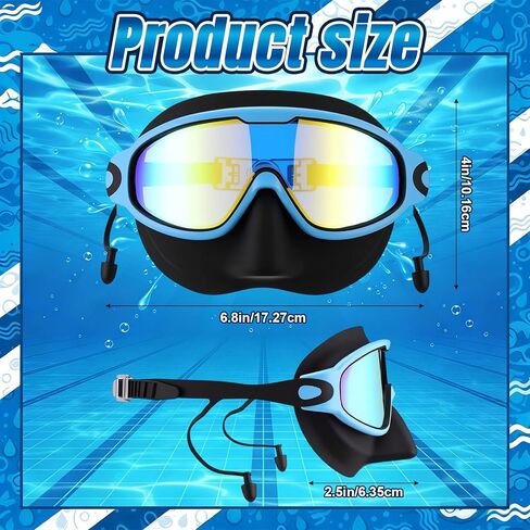 Xuhal 6 Pack Adult Swim Goggles with Nose Cover Diving Mask 180° Wide View Anti Fog/UV No Leak Tempered Glass Lens Adjustable Swimming Snorkel Mask for Men Women Youth in Saudi Arabia