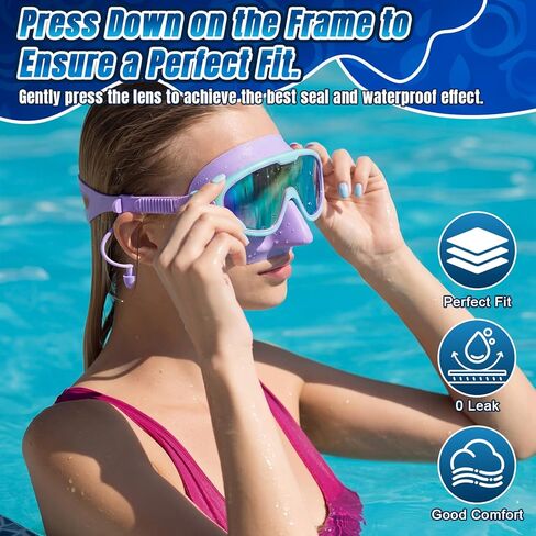 Xuhal 6 Pack Adult Swim Goggles with Nose Cover Diving Mask 180° Wide View Anti Fog/UV No Leak Tempered Glass Lens Adjustable Swimming Snorkel Mask for Men Women Youth in Saudi Arabia