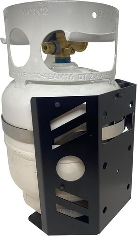 دعامة خزان البروبان من الفولاذ المقاوم للصدأ مع مسمار على شكل حرف T سريع التحرير لزجاجة غاز البروبان سعة 5 رطل LP للمركبات البرية، ومركبات RV والبحرية - المحور البري بواسطة Preece Preece Precision in Kuwait