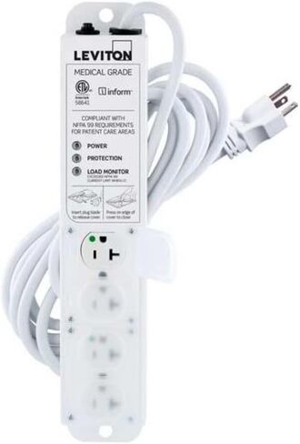 LEVITON 20 AMP Medical Grade Power Strip مع Thinking Informing Technology ، Surge محمية ، 4 مواد ، سلك 15 '، 53C4M-2S5 in Saudi Arabia