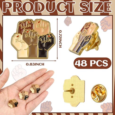 Black History Month Enamel Pins African American Badge Lapel Pins Badge Brooch for Clothes Bag Hat Party Goodie Bag Decoration in Saudi Arabia
